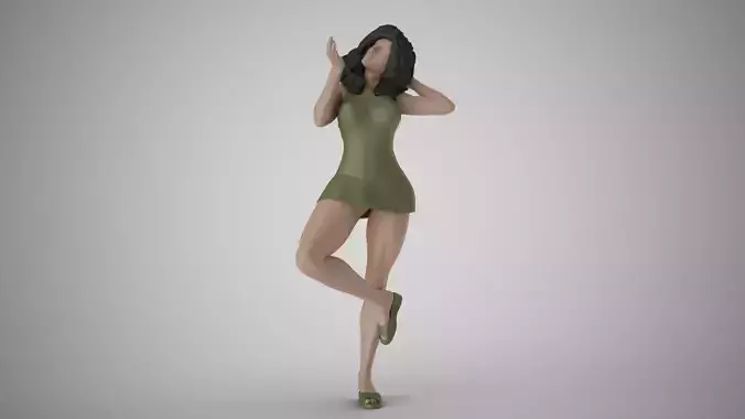 Woman Seeing Something Above 2 3D print model