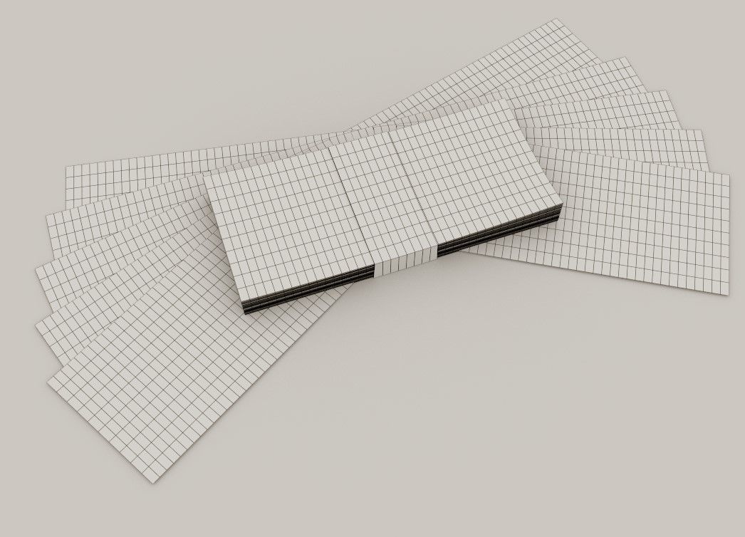 100 euro banknote packs 3D model_7
