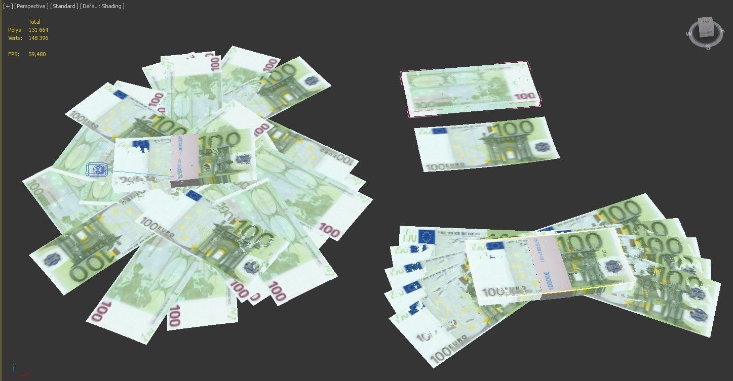 100 euro banknote packs 3D model_10