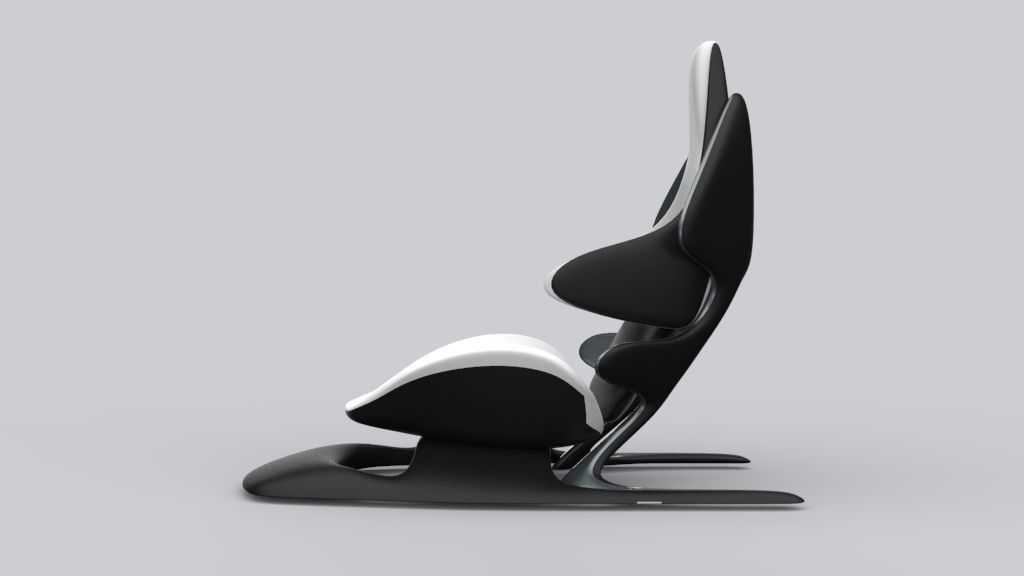 Funky car seat design  Low-poly 3D model_3