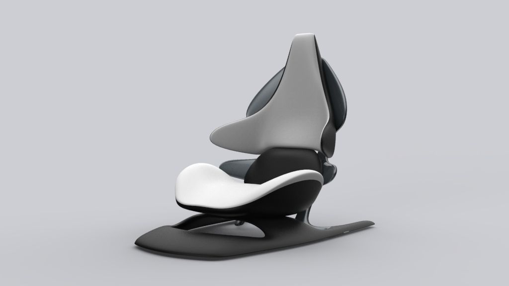 Funky car seat design  Low-poly 3D model_10