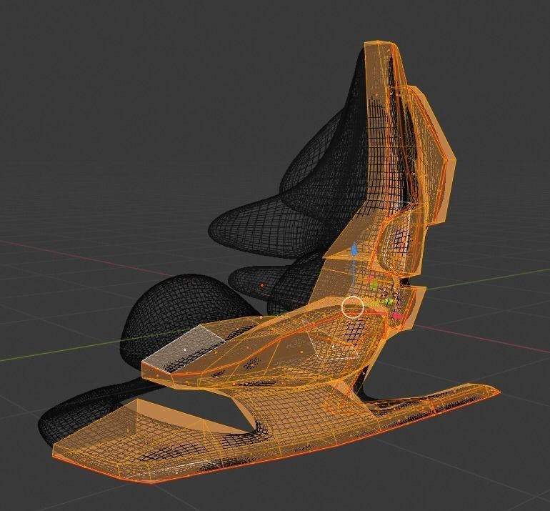 Funky car seat design  Low-poly 3D model_7