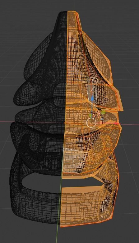 Funky car seat design  Low-poly 3D model_8