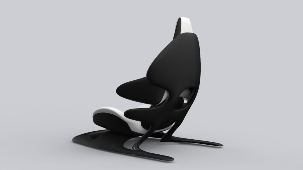 Funky car seat design  Low-poly 3D model_4