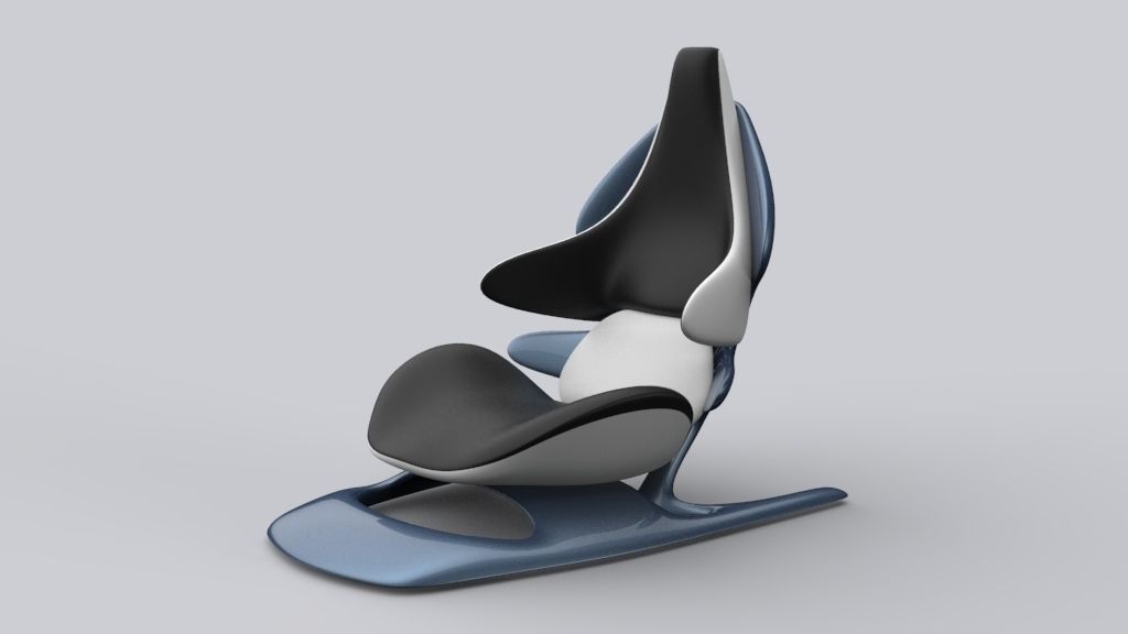 Funky car seat design  Low-poly 3D model_11