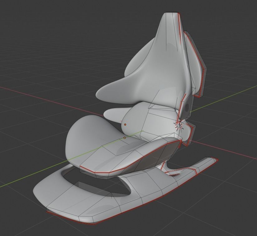 Funky car seat design  Low-poly 3D model_5