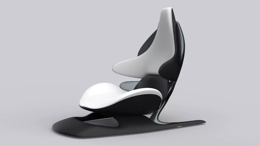 Funky car seat design  Low-poly 3D model_0