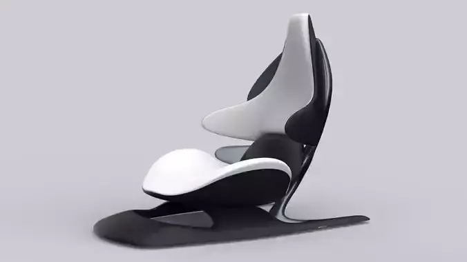 Funky car seat design  Low-poly 3D model