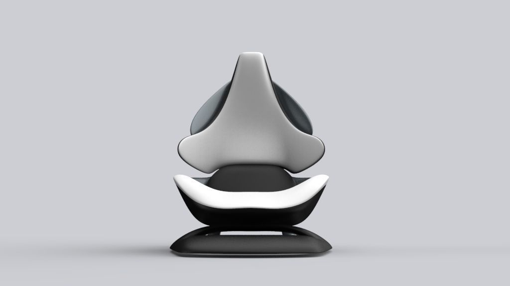 Funky car seat design  Low-poly 3D model_1
