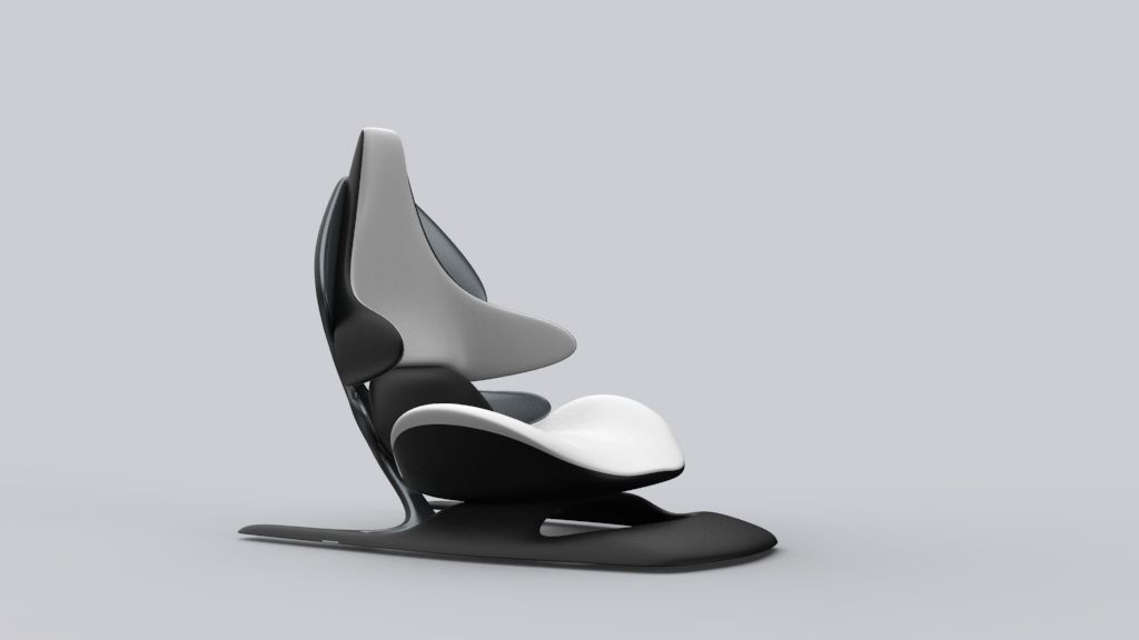Funky car seat design  Low-poly 3D model_2