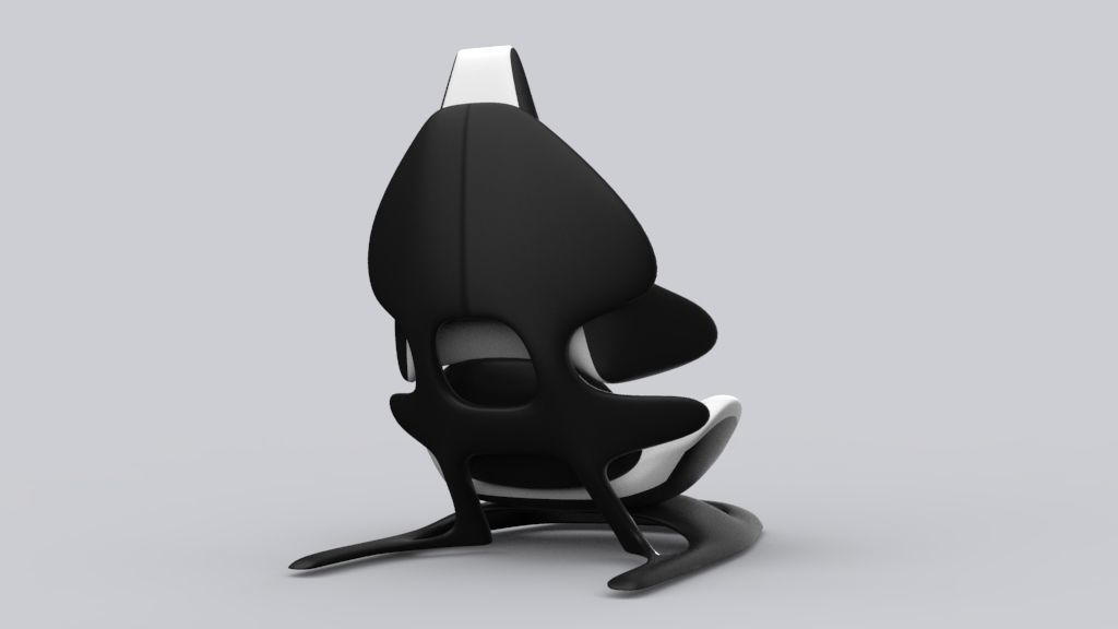 Funky car seat design  Low-poly 3D model_9