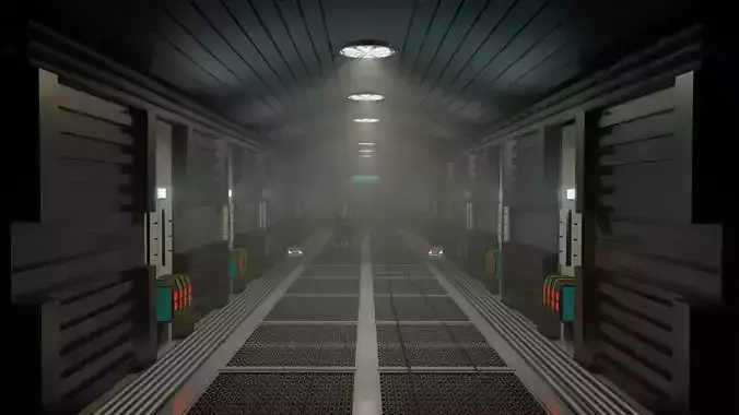 dead space sci-fi corridor Low-poly 3D model