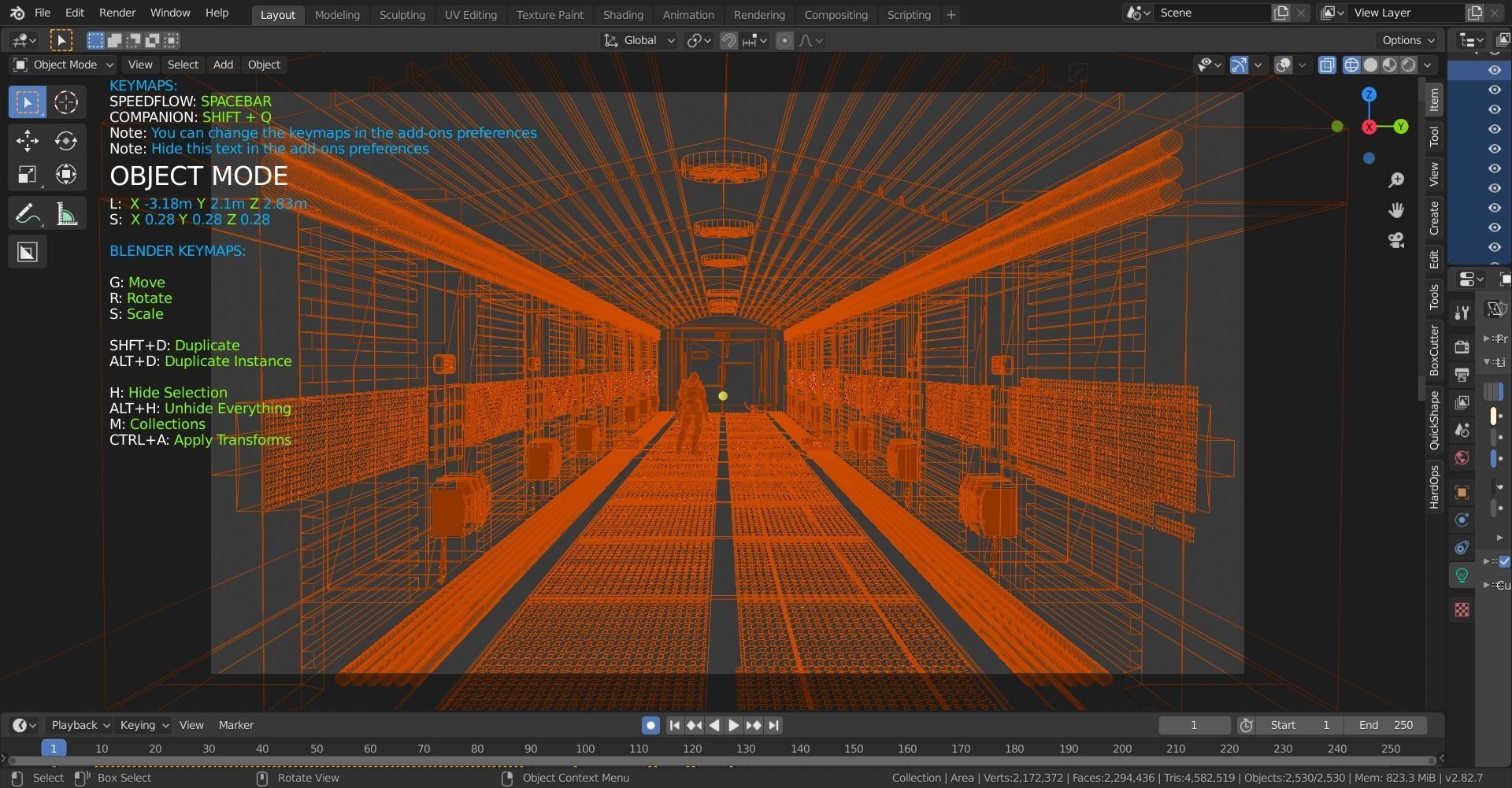 dead space sci-fi corridor Low-poly 3D model_4