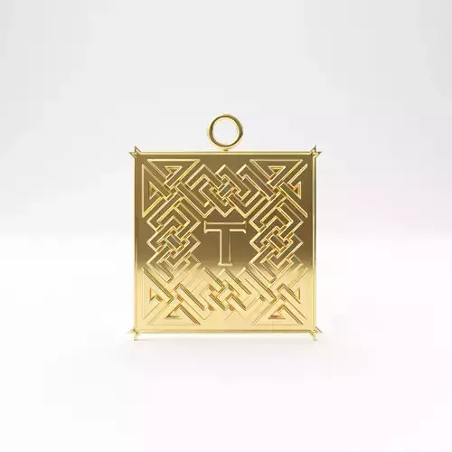 Celtic pendant letter  T 3D print model