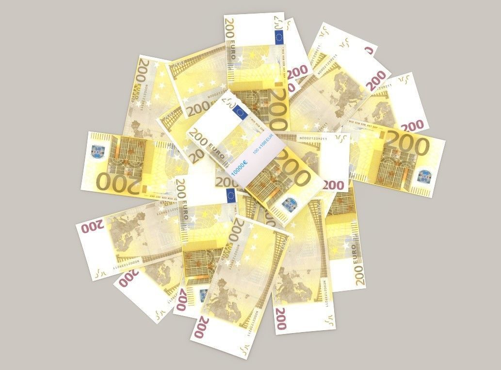 200 euro banknote packs 3D model_3