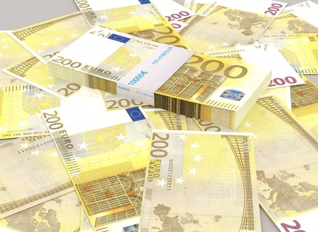 200 euro banknote packs 3D model_0