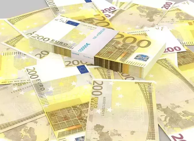 200 euro banknote packs 3D model