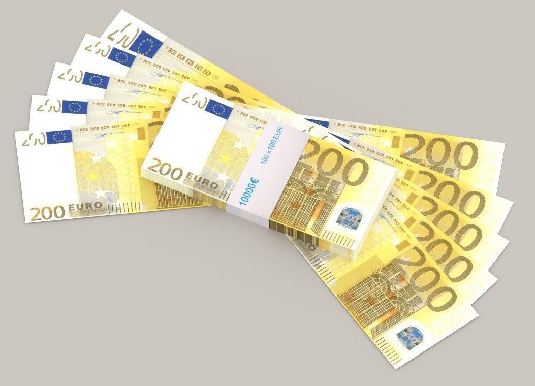 200 euro banknote packs 3D model_6