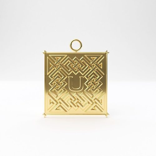 Celtic pendant letter  U 3D print model