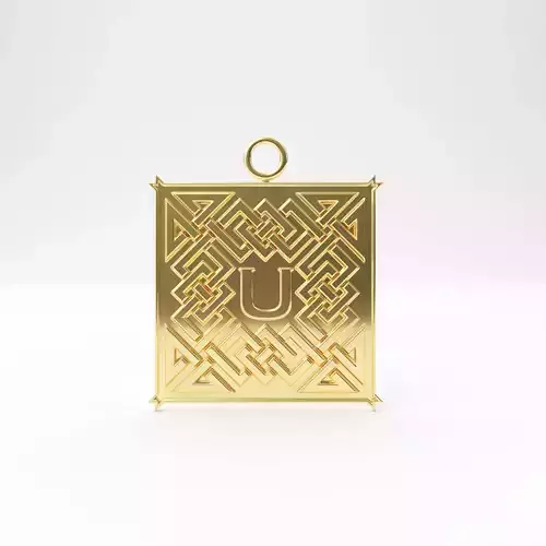 Celtic pendant letter  U 3D print model