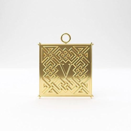 Celtic pendant letter  V 3D print model
