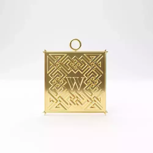  Celtic pendant letter W 3D print model