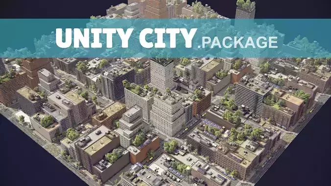Realistic Unity City 3 Low-poly 3D model
