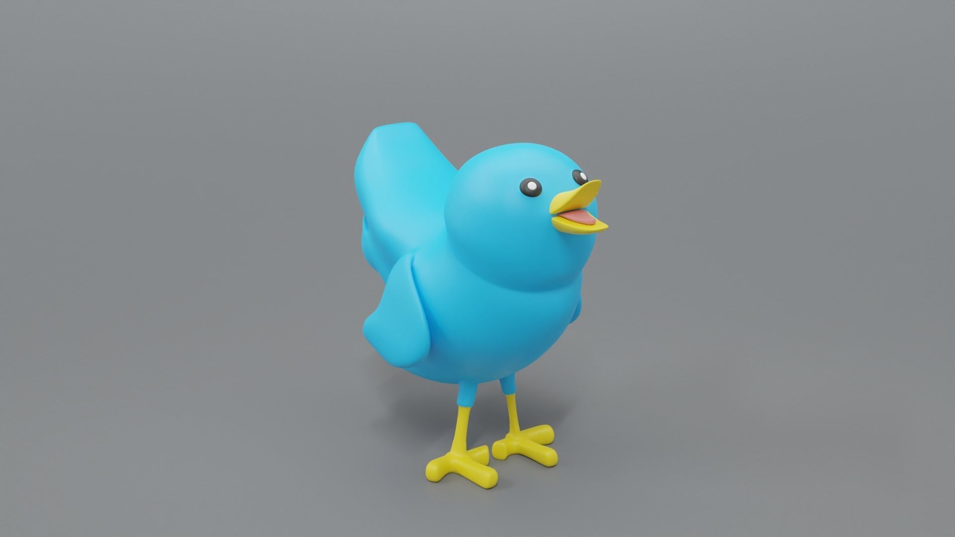 Twitter Social Media Mascot 3D model_29