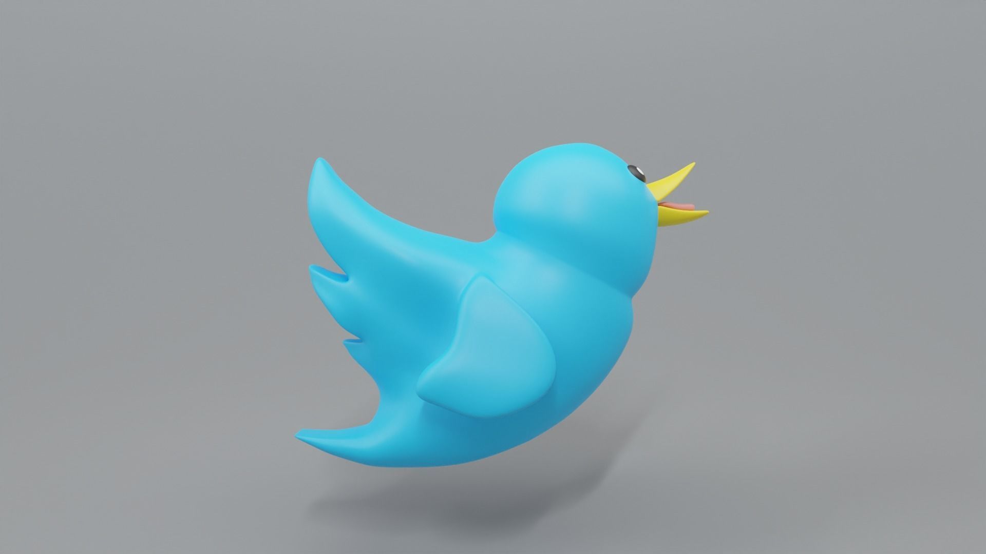 Twitter Social Media Mascot 3D model_17
