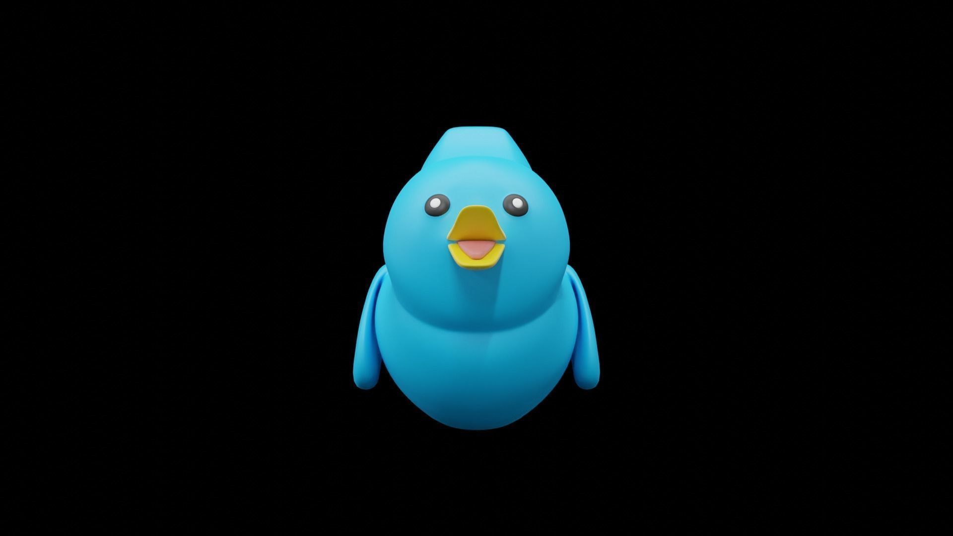 Twitter Social Media Mascot 3D model_30