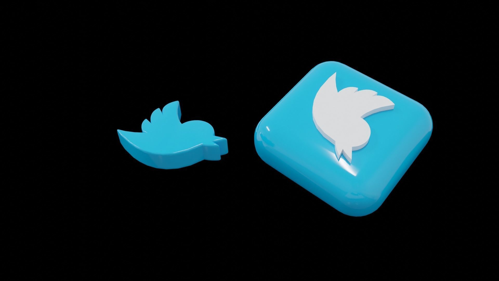 Twitter Social Media Mascot 3D model_24