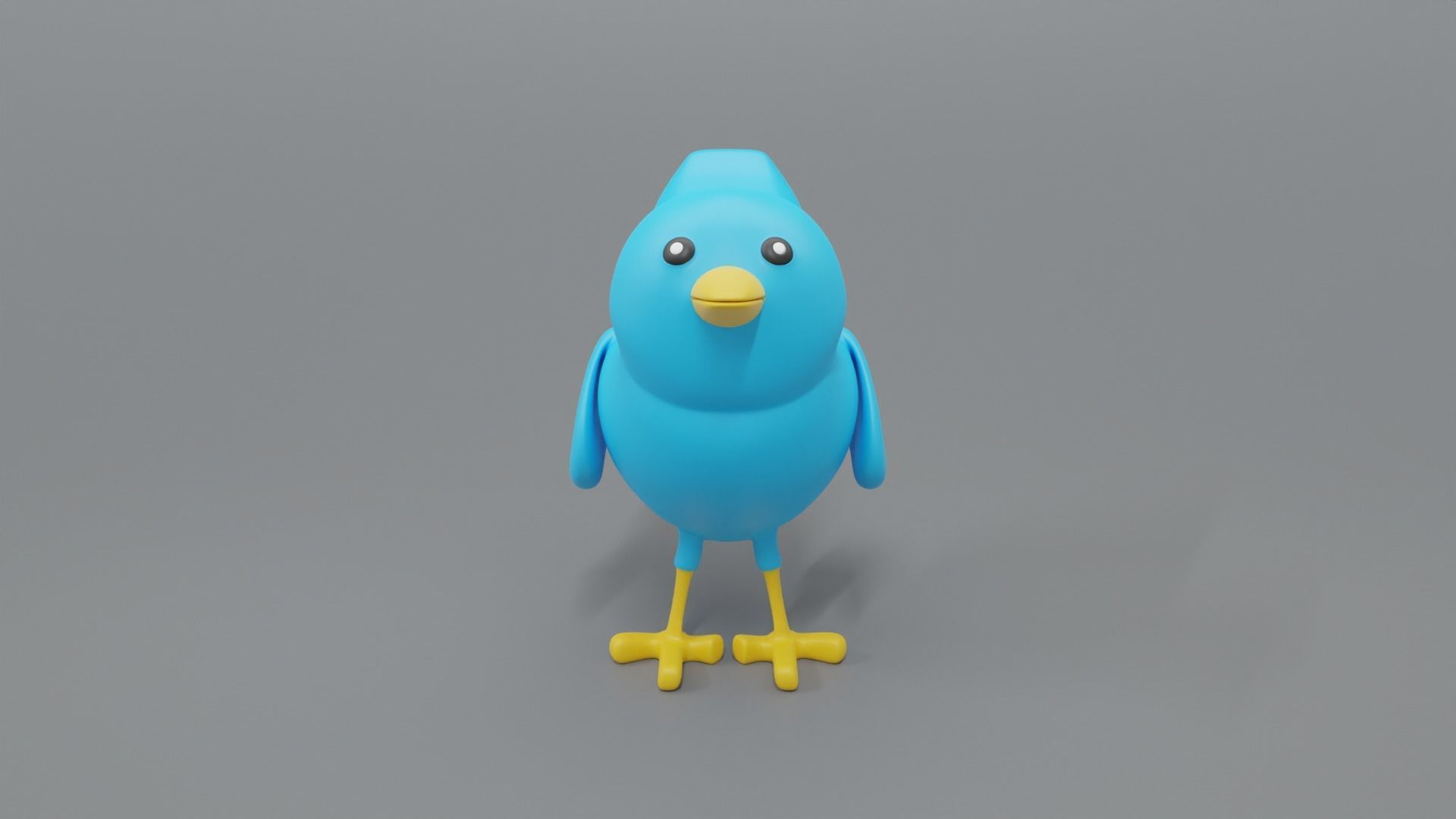Twitter Social Media Mascot 3D model_23