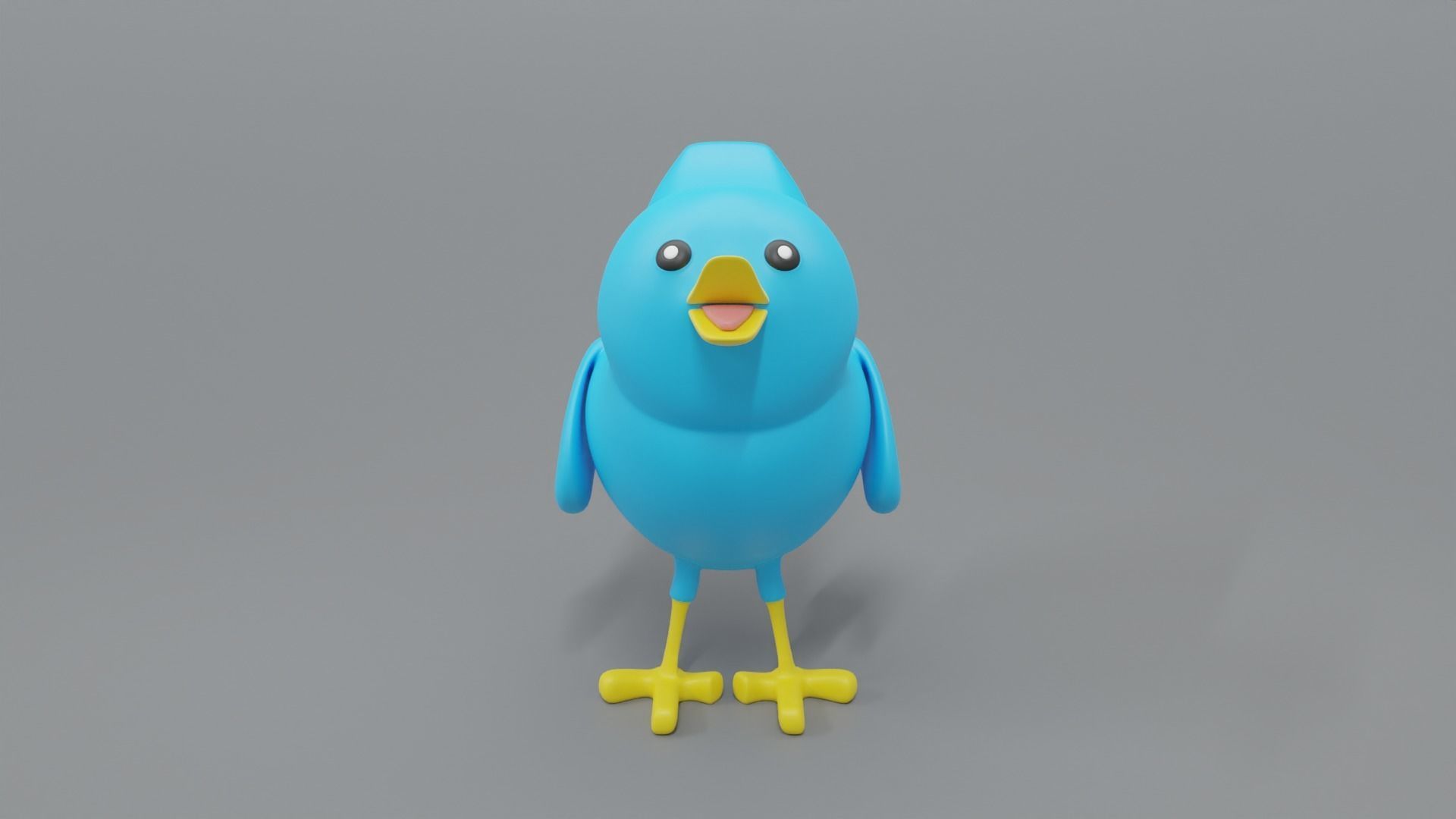 Twitter Social Media Mascot 3D model_27