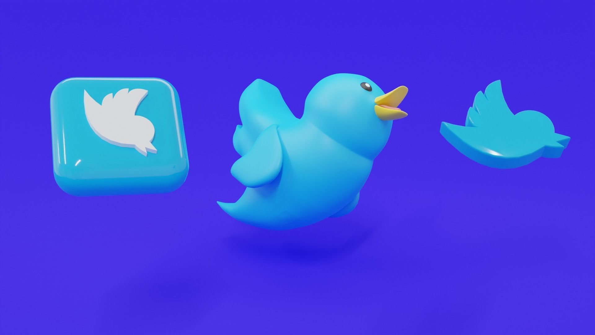 Twitter Social Media Mascot 3D model_26