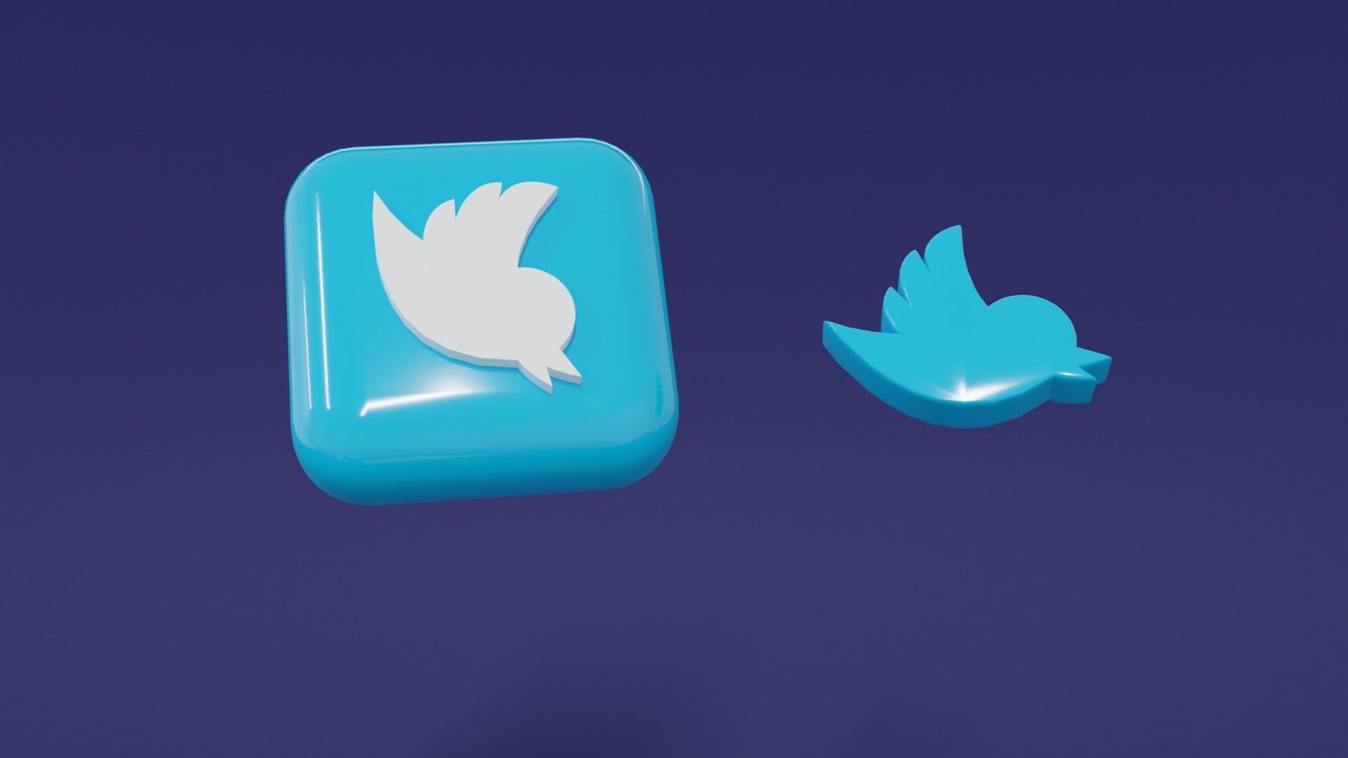 Twitter Social Media Mascot 3D model_6