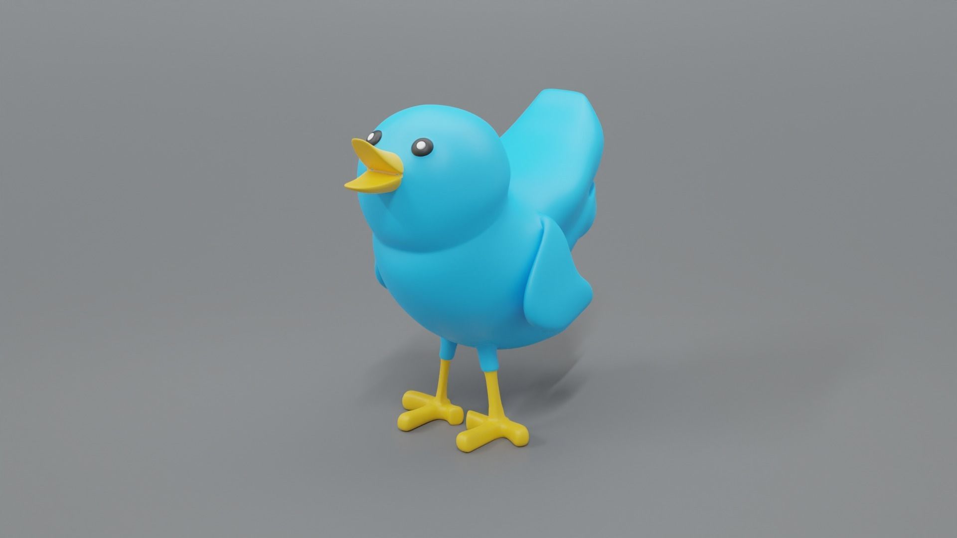Twitter Social Media Mascot 3D model_10