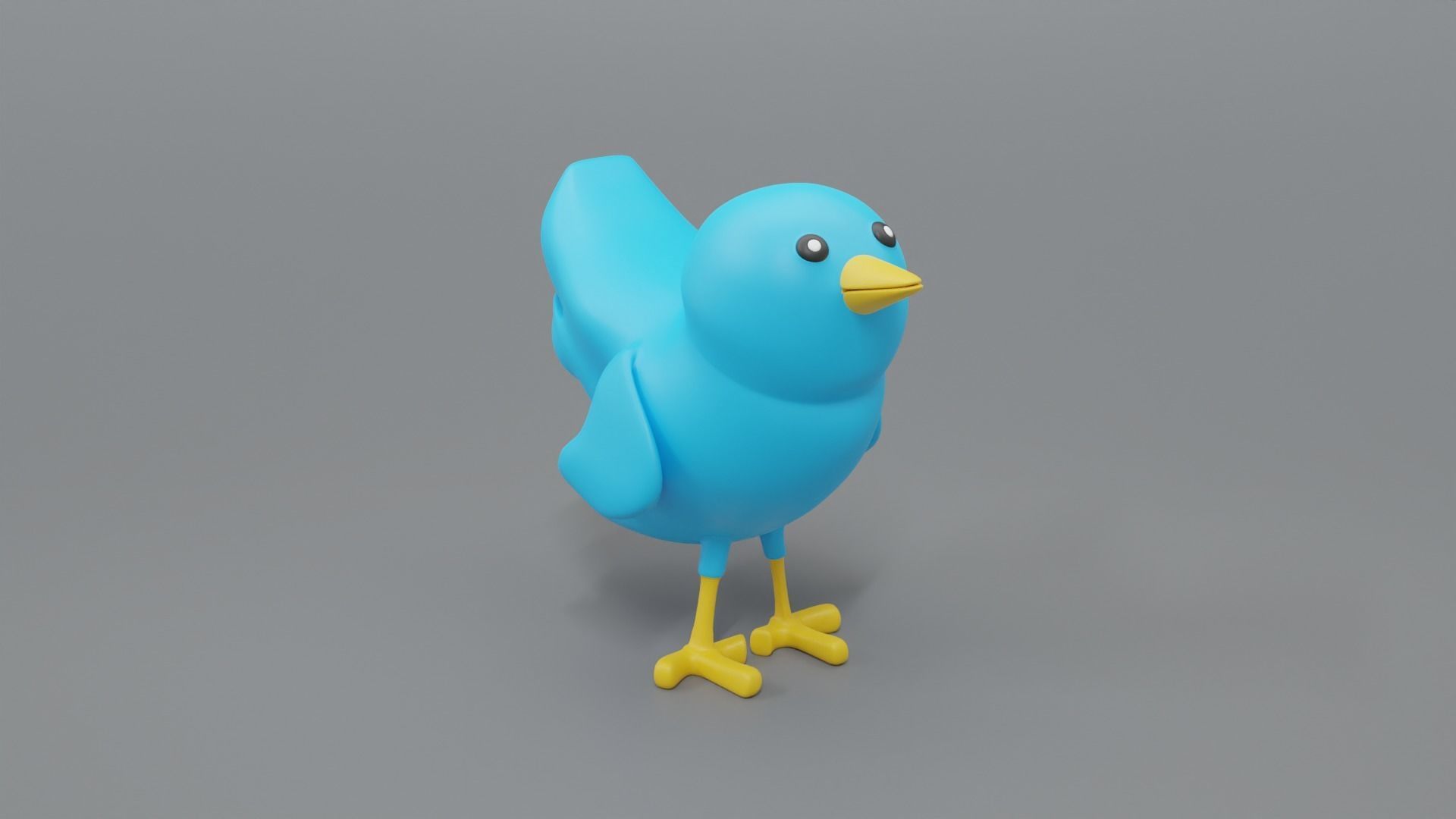 Twitter Social Media Mascot 3D model_11