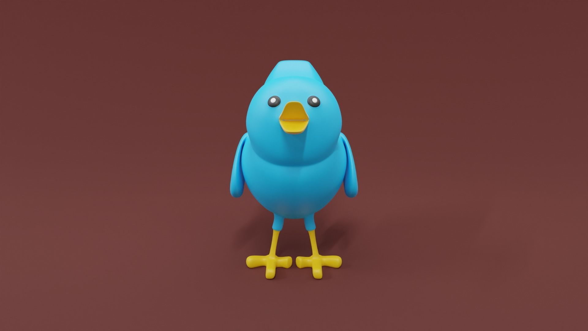 Twitter Social Media Mascot 3D model_9