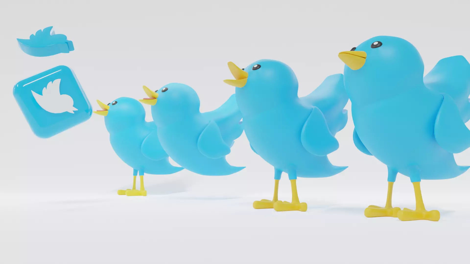 Twitter Social Media Mascot 3D model_0