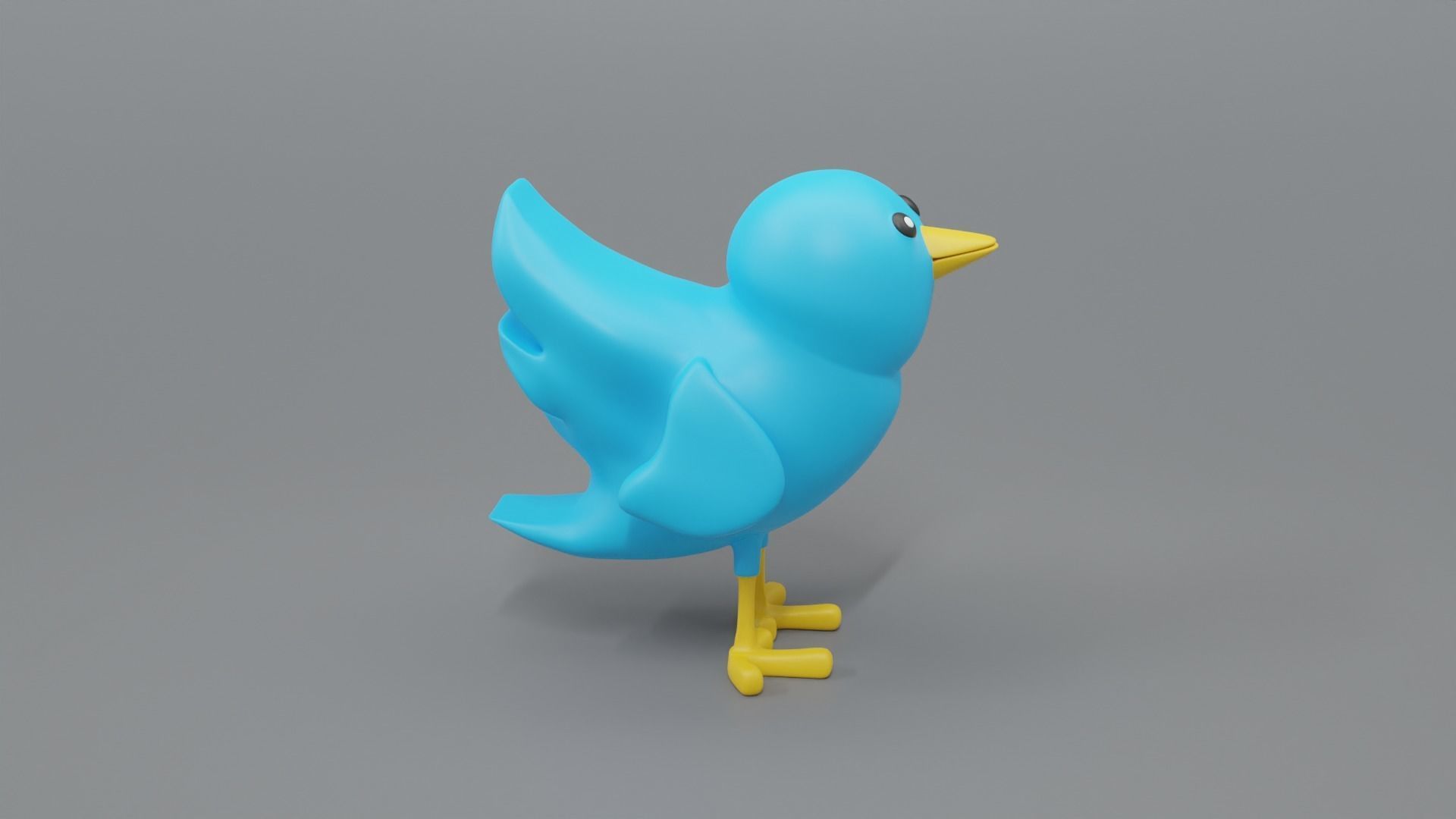 Twitter Social Media Mascot 3D model_7