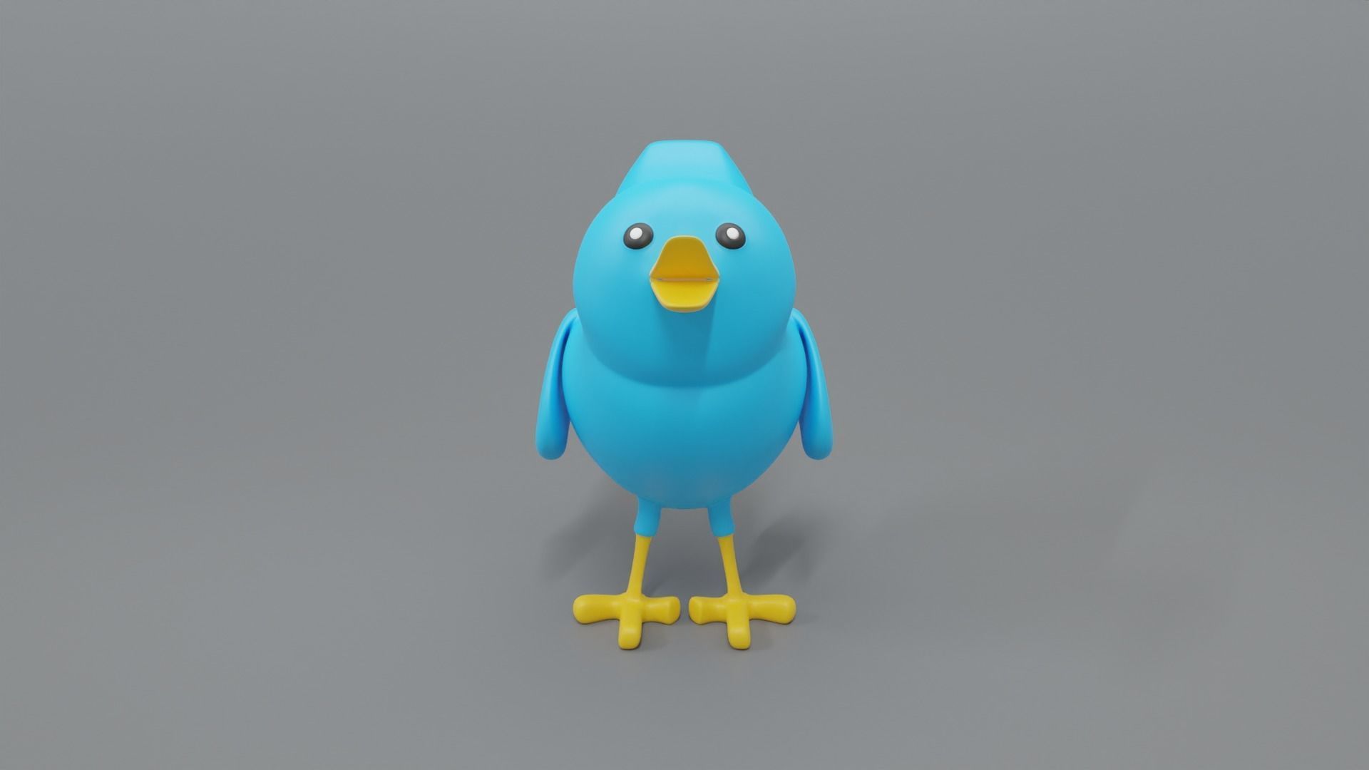 Twitter Social Media Mascot 3D model_13