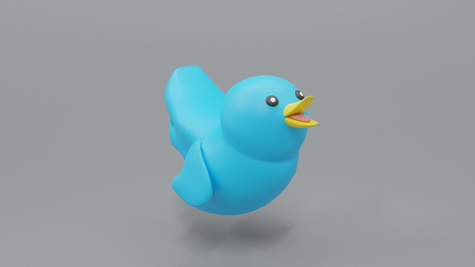 Twitter Social Media Mascot 3D model_3