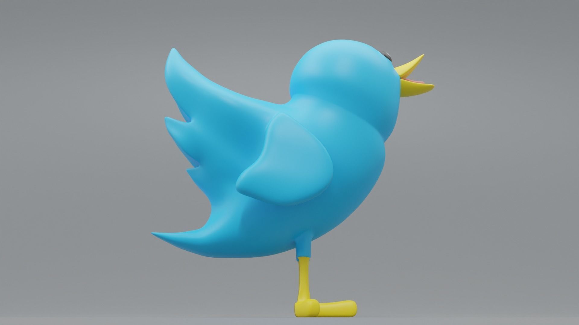 Twitter Social Media Mascot 3D model_28