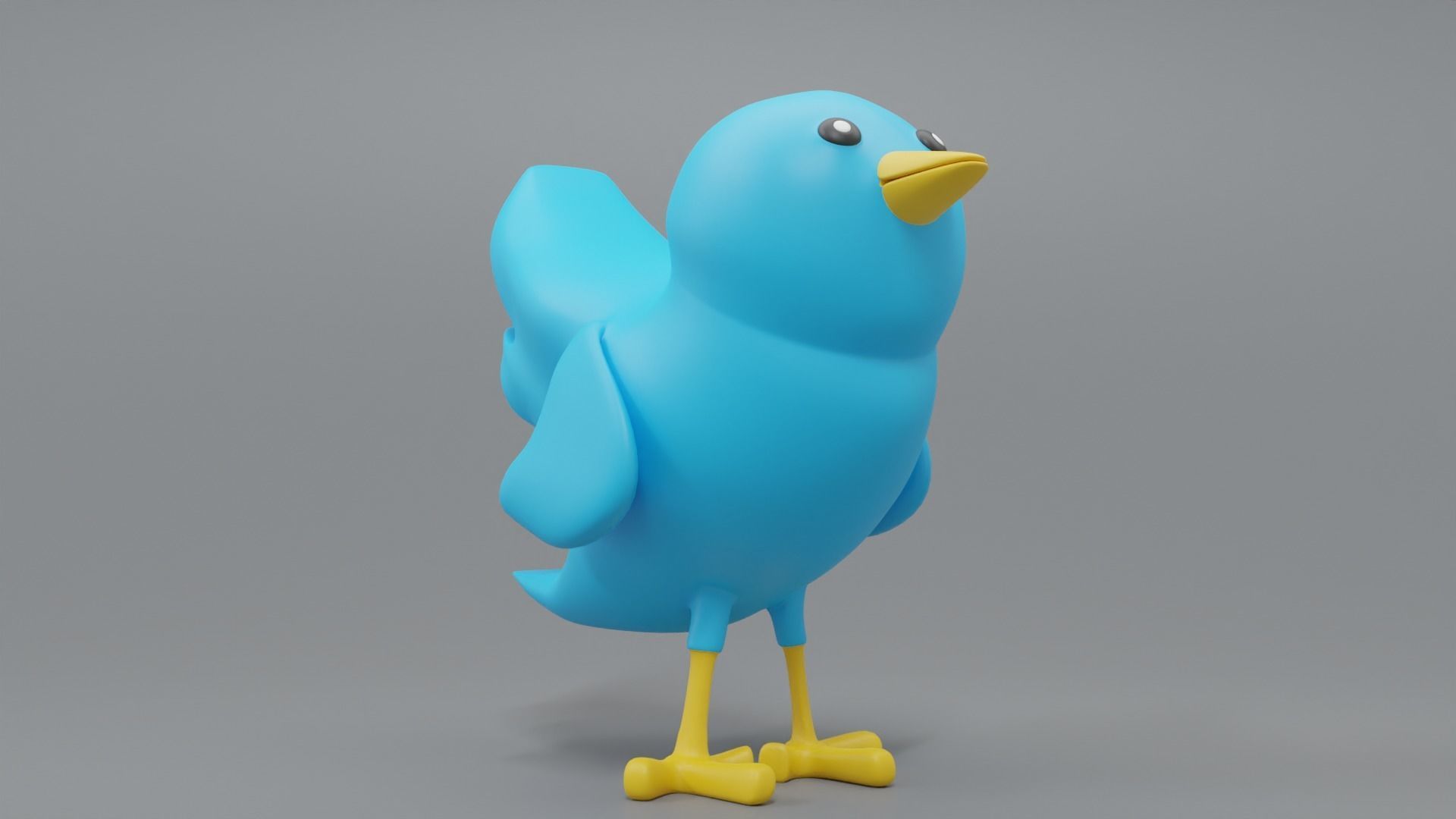 Twitter Social Media Mascot 3D model_16
