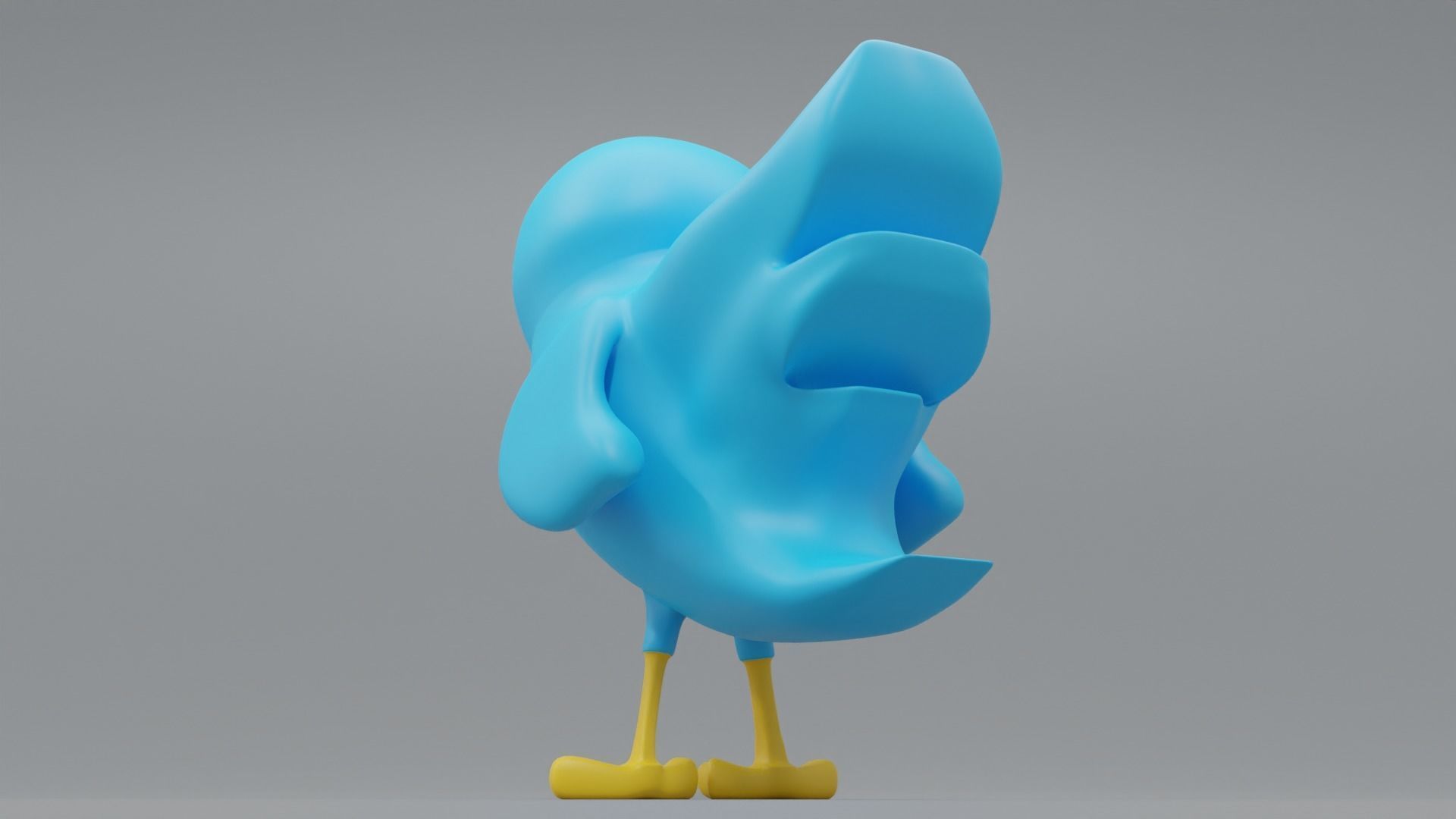 Twitter Social Media Mascot 3D model_15