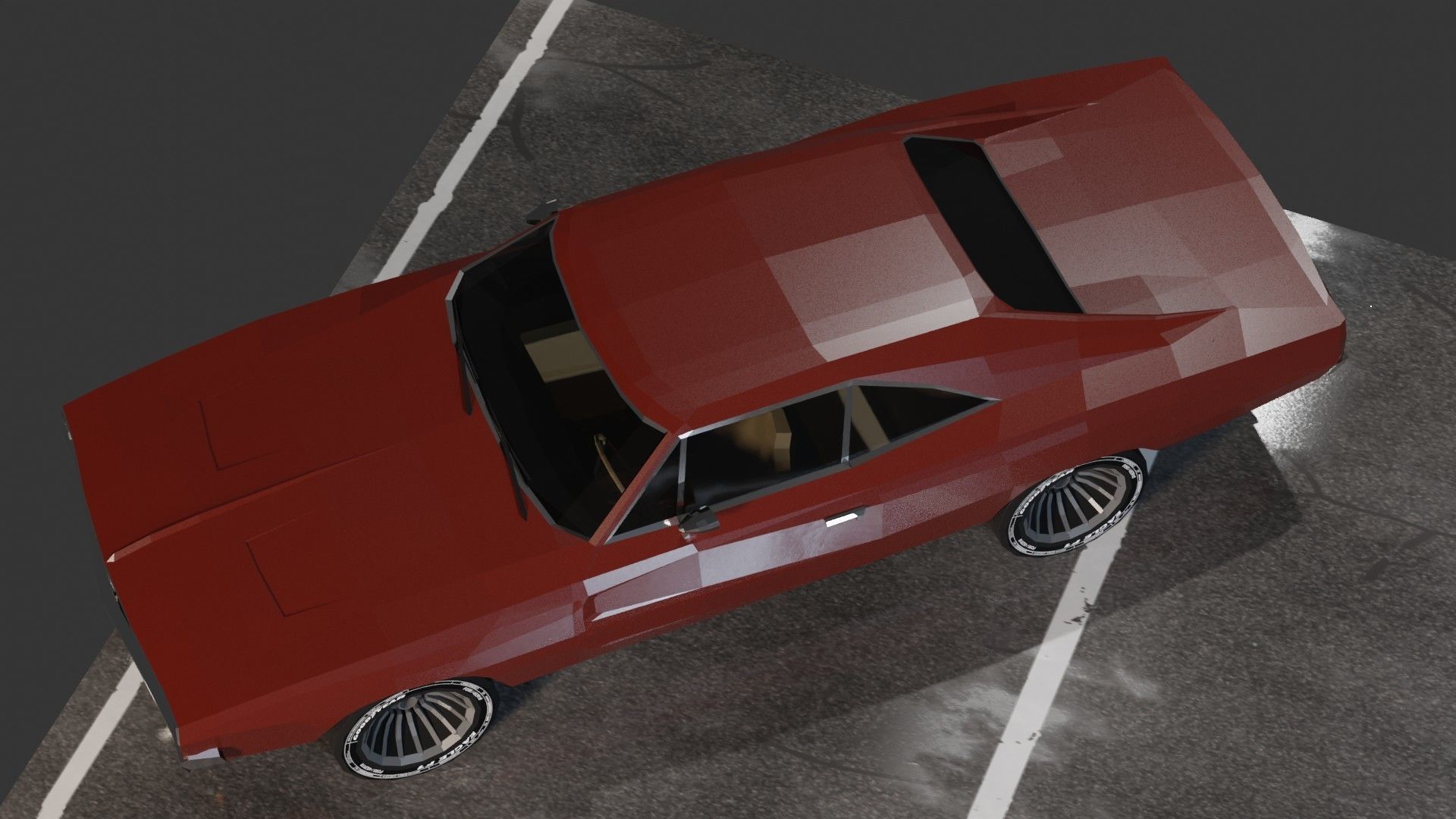 Dodge Charger 1969 Low-poly 3D model_10