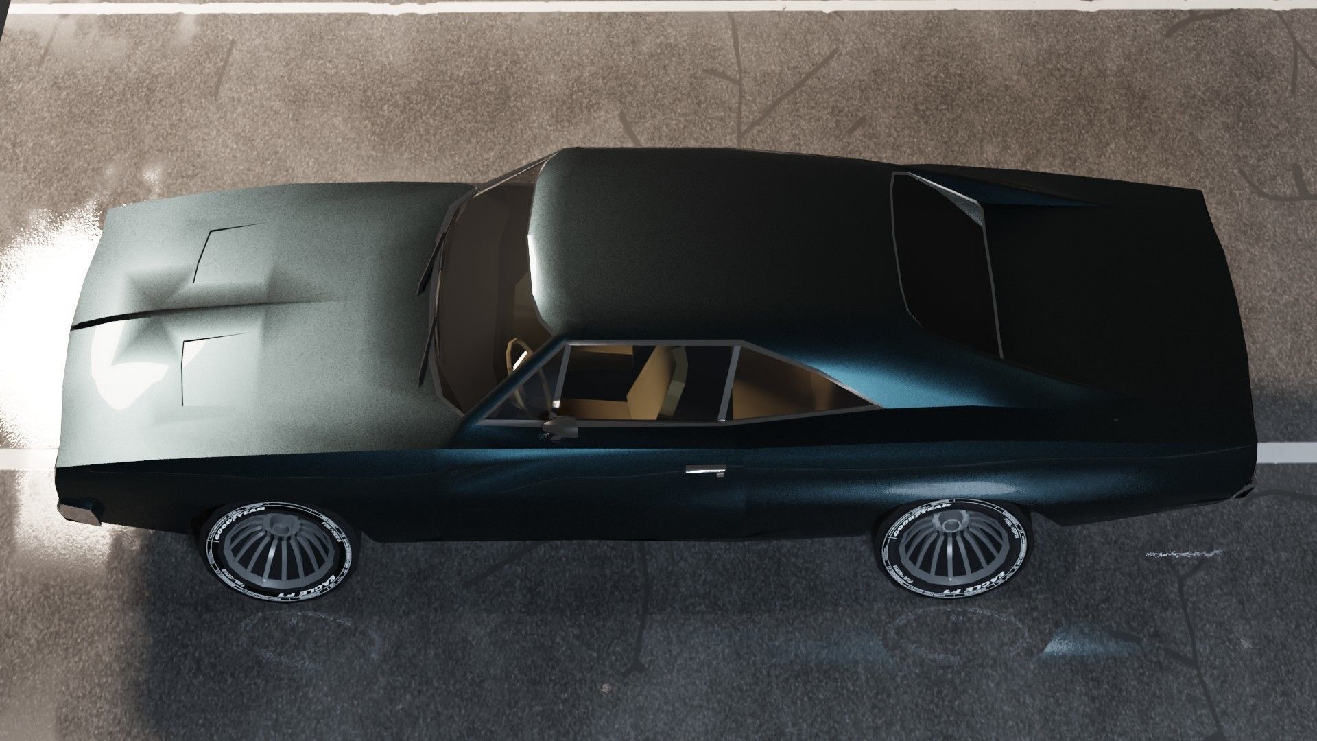 Dodge Charger 1969 Low-poly 3D model_2