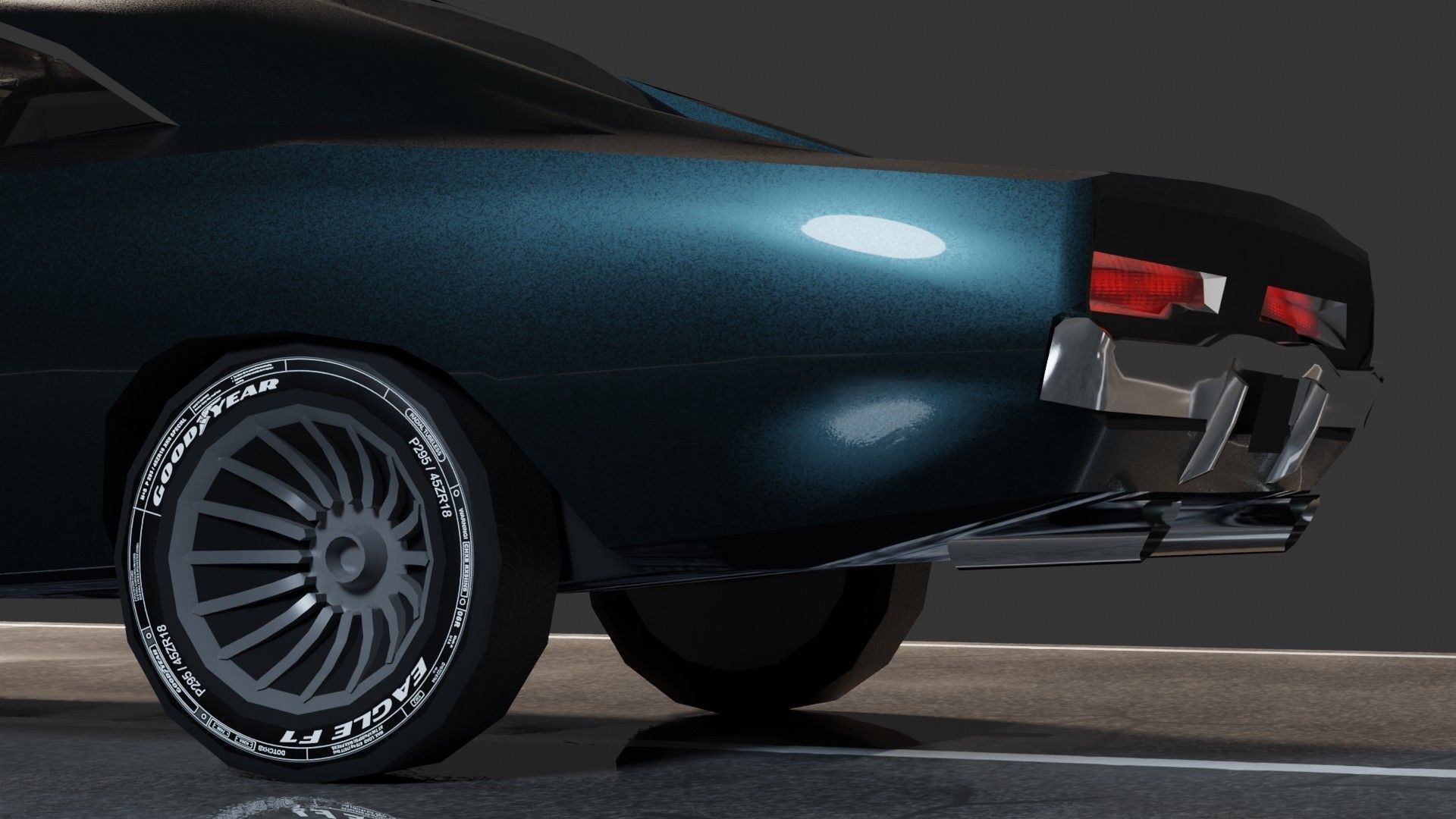 Dodge Charger 1969 Low-poly 3D model_9
