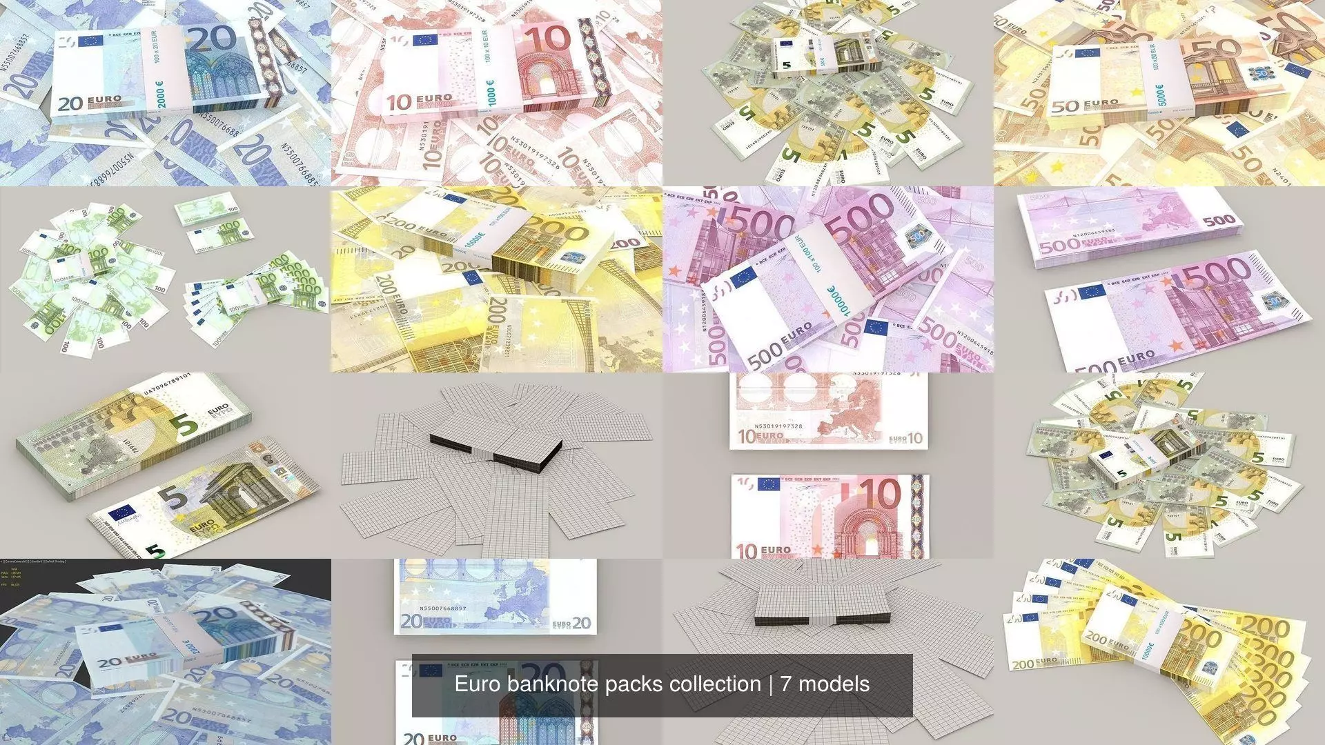 Euro banknote packs collection _0