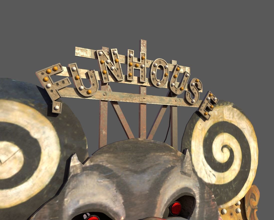 Old  Funhouse Entrance Low-poly 3D model_8